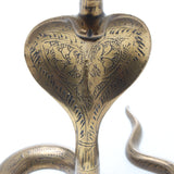 SOLD - 2x Old Brass Cobra Candle-Stick Holders