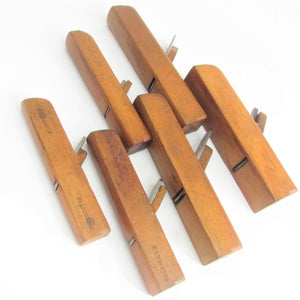 6x Wooden Pattern Makers Planes - Rounds (Beech)