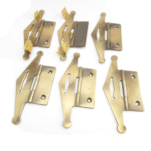 6x Brass Ornate Hinges