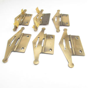 6x Brass Ornate Hinges