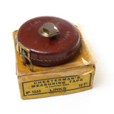 SOLD - Chesterman Treble Leather Tape Measure No. 1533 - 33ft