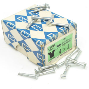 20 Nettlefolds CSK Bright Zinc Screws – 3/4 x 4 - OldTools.co.uk