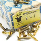 38 x Nettlefolds C’Sunk Brass Screws – 1” x 8 - OldTools.co.uk