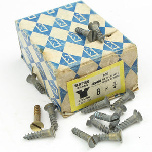 44 x Nettlefolds C’Sunk Brass Screws – 3/4” x 8 - OldTools.co.uk