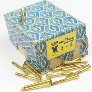 25 x Nettlefolds C’Sunk Brass Screws – 1 1/4” x 6 - OldTools.co.uk