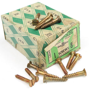 25x Nettlefolds Light Bronzed Screws – 1” x 8 - OldTools.co.uk