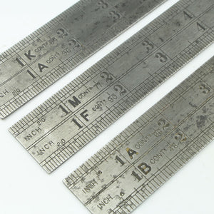 3x 24" Chesterman Contraction Rules - No. 1956D, 1961D, 1962D - OldTools.co.uk