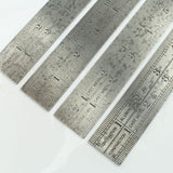 4x 24" John Rabone Contraction Rules - No. 123, 129, 135, 143 - OldTools.co.uk