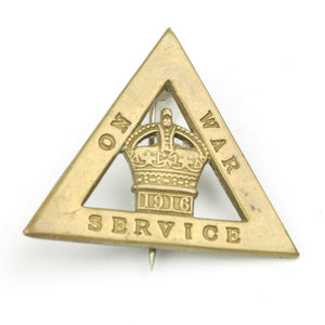 WW1 On War Service Badge - 1916 - OldTools.co.uk