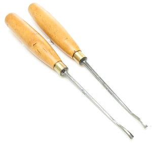 SOLD - 2x Herring Carving Back Bent Gouges - 4mm