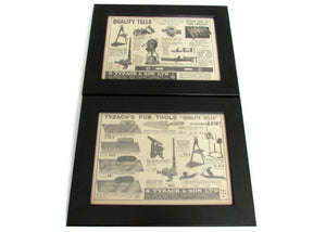 1950's Framed Tyzack Tools Pictures - Size: A5 - OldTools.co.uk